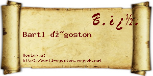 Bartl Ágoston névjegykártya